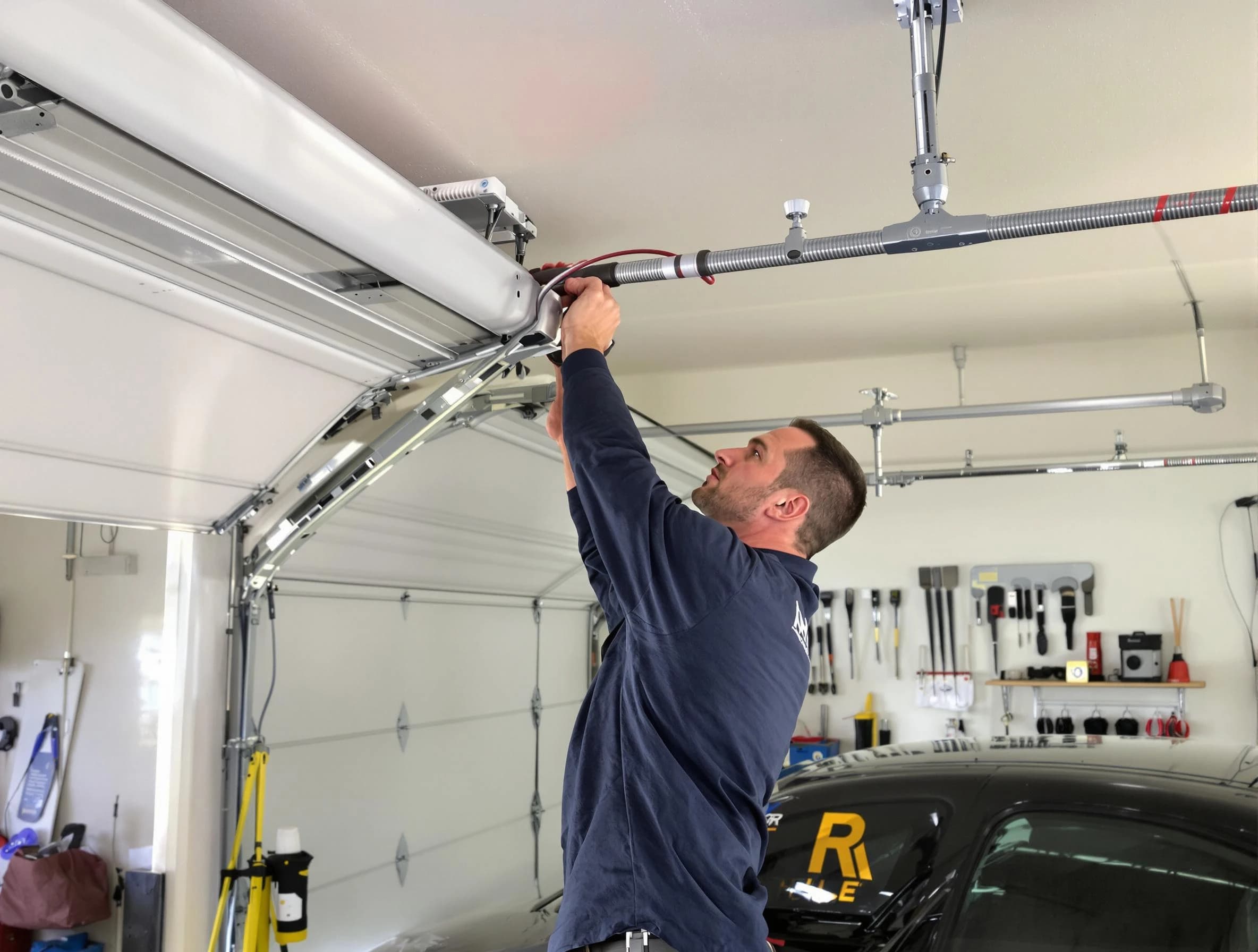 Perth Amboy Garage Door Repair technician performing garage door cable repair in Perth Amboy