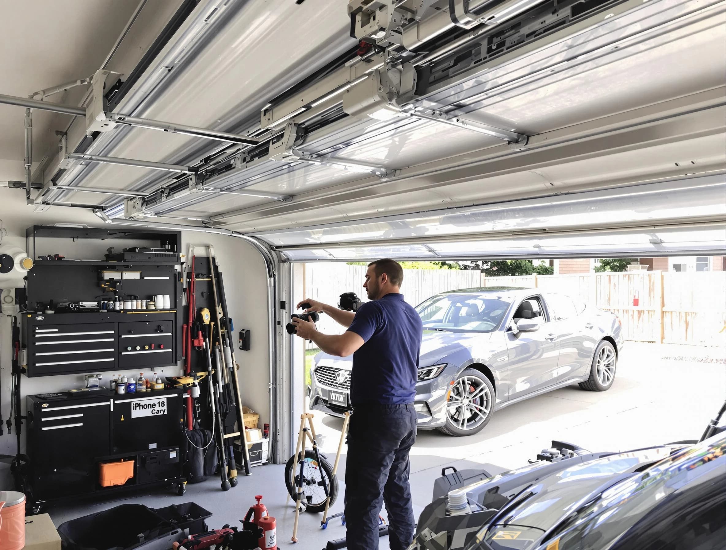 Perth Amboy Garage Door Repair technician fixing noisy garage door in Perth Amboy