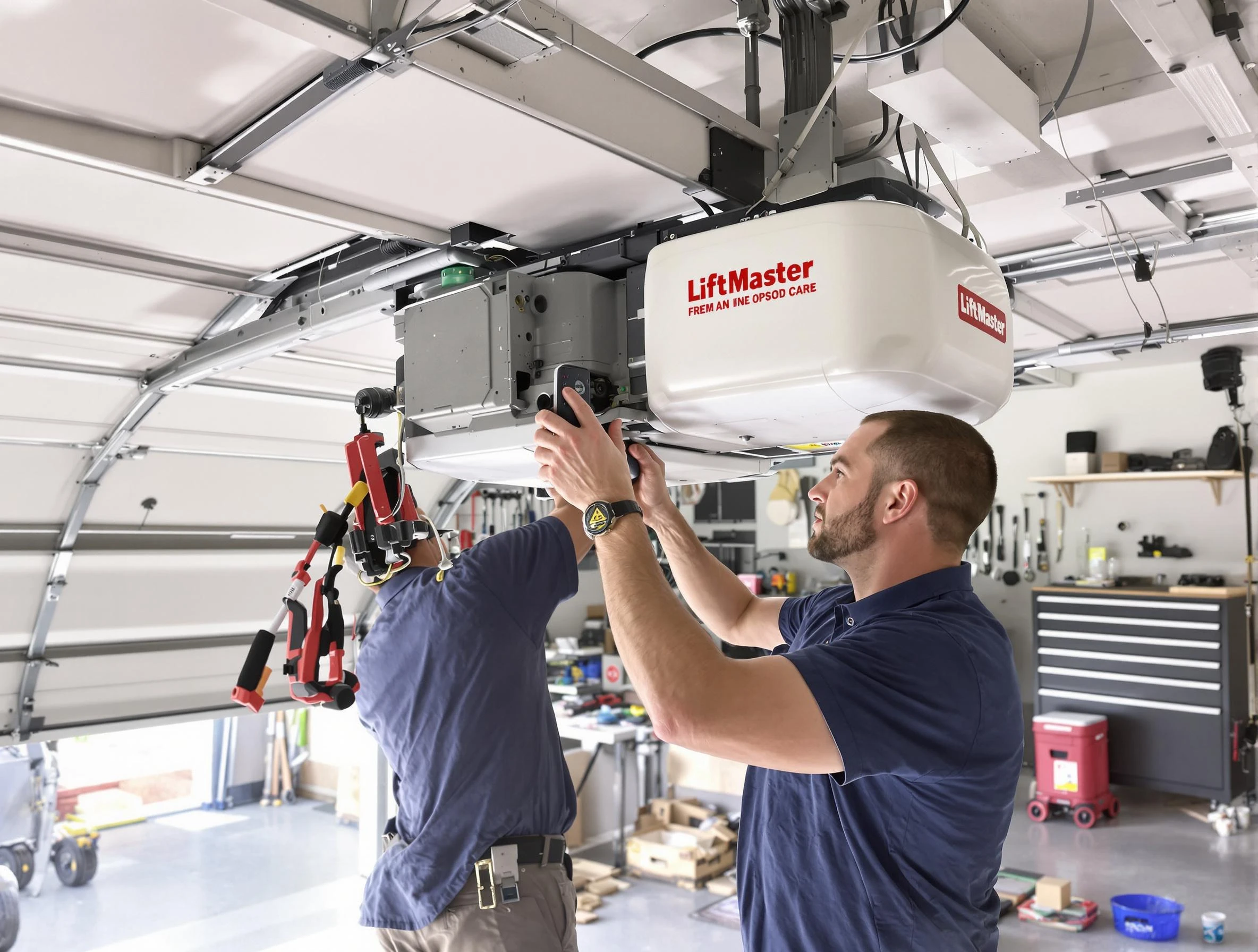 Perth Amboy Garage Door Repair technician performing advanced diagnostics on garage opener in Perth Amboy